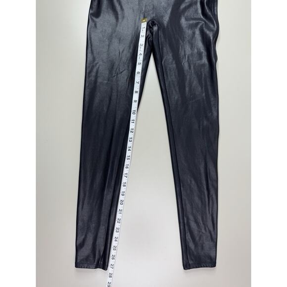 Spanx SPANXshape Faux Leather Leggings Women's L Black Pull On Rock Goth Glam - Picture 8 of 12